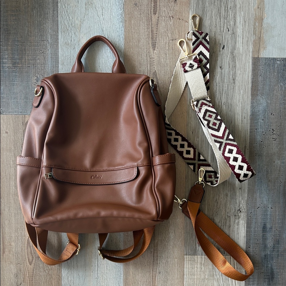 Brown Leather Backpack